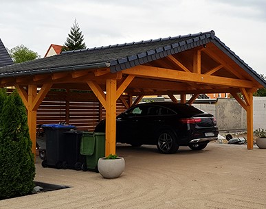 Carport van houtcomposiet