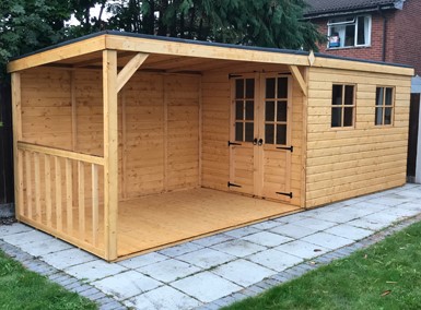 tuinhuis met afdak