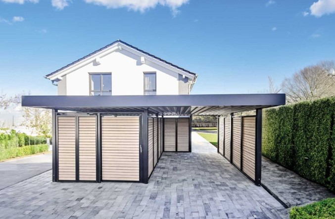 Polycarbonaat Carport met Tuinhuis