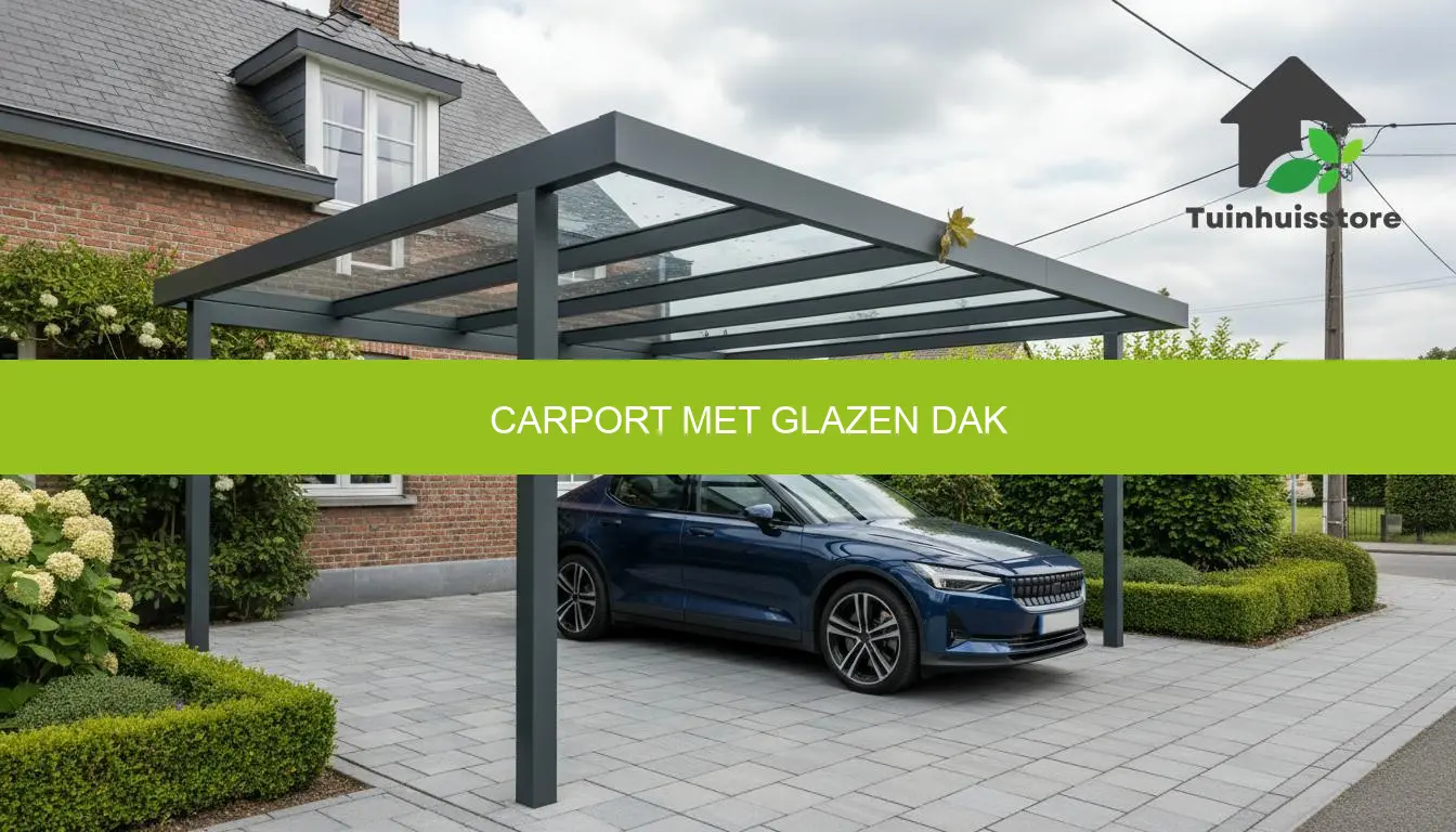 Carport met glazen dak