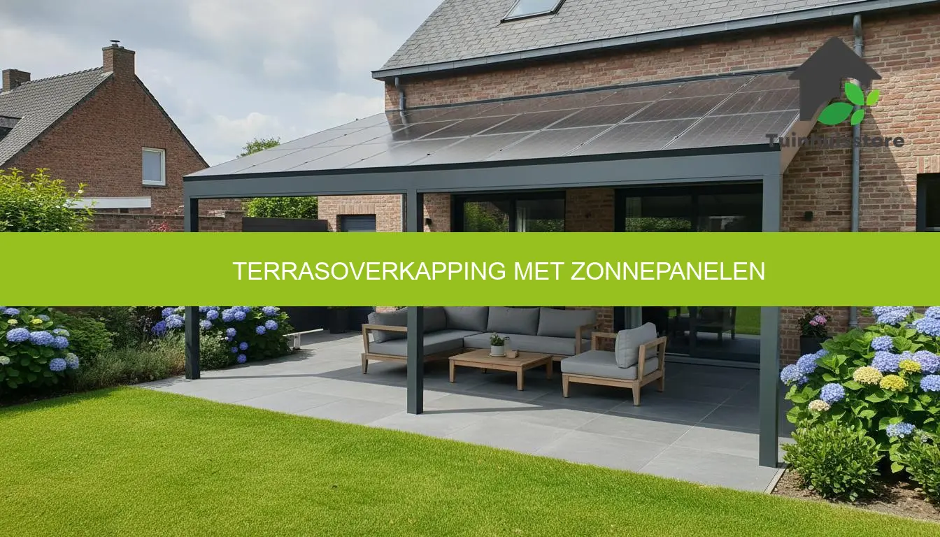Terrasoverkapping met zonnepanelen